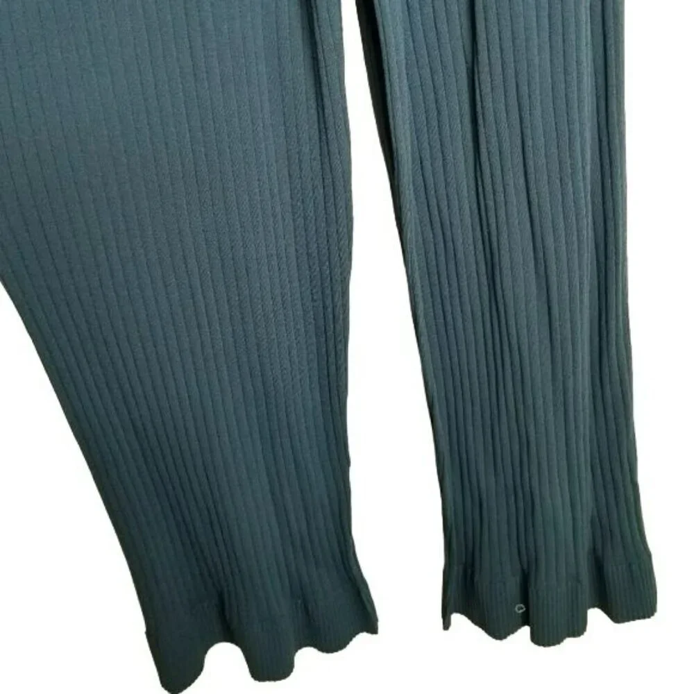 J.Crew NWT Blue Ribbed Cropped Jumpsuit Stretchy Knit Button Up Closure‎ 2022 M